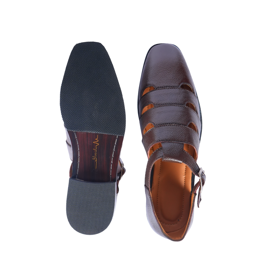 BROWN ITALIAN MILD THREE CUT SANDALS – Nawabi Design & Italian T Shape