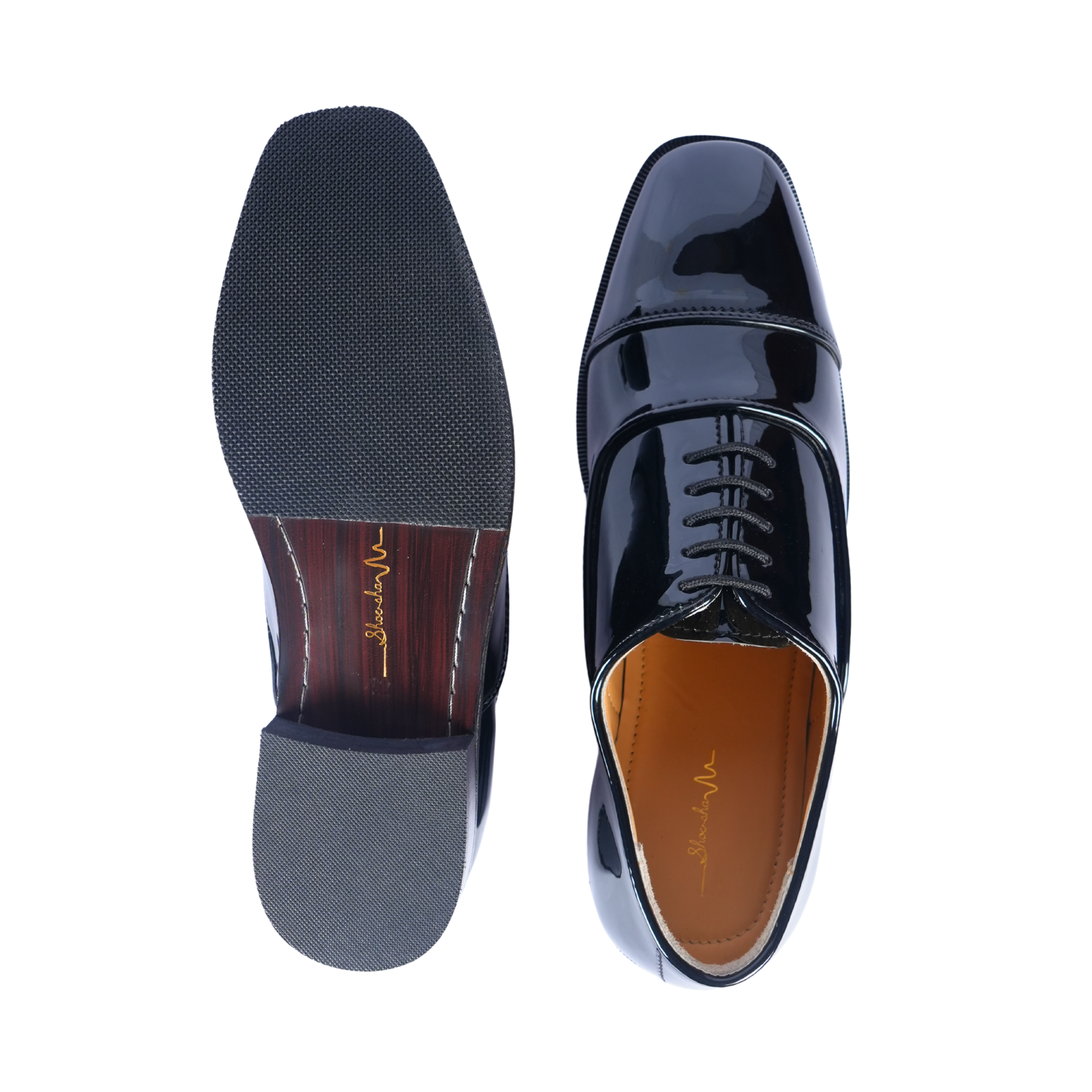Classic Black Patent Oxford Shoes – Elegant Tuxedo Party Wear