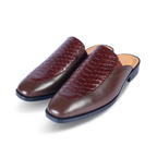 Serpente Luxe Brown Mules – Italian Shape & Ethnic Versatility