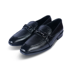 Midnight Croco Deco Moccasian – Italian T Shape & Textured Elegance