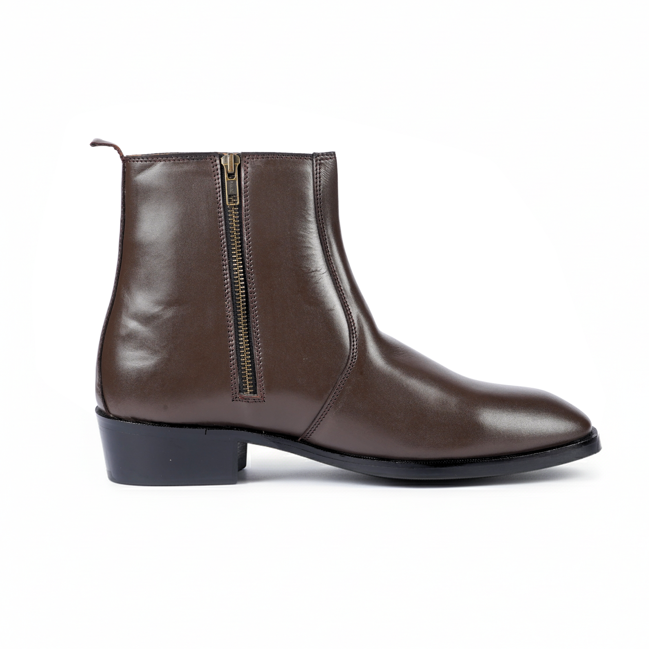 BROWN SOFT ITALIAN LEATHER CUBAN BOOTS – Height Elevated & Italian T Shape