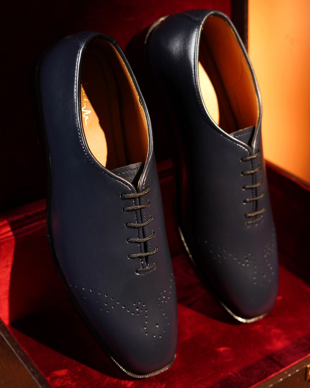 Navy Blue Whole Cut Shoe