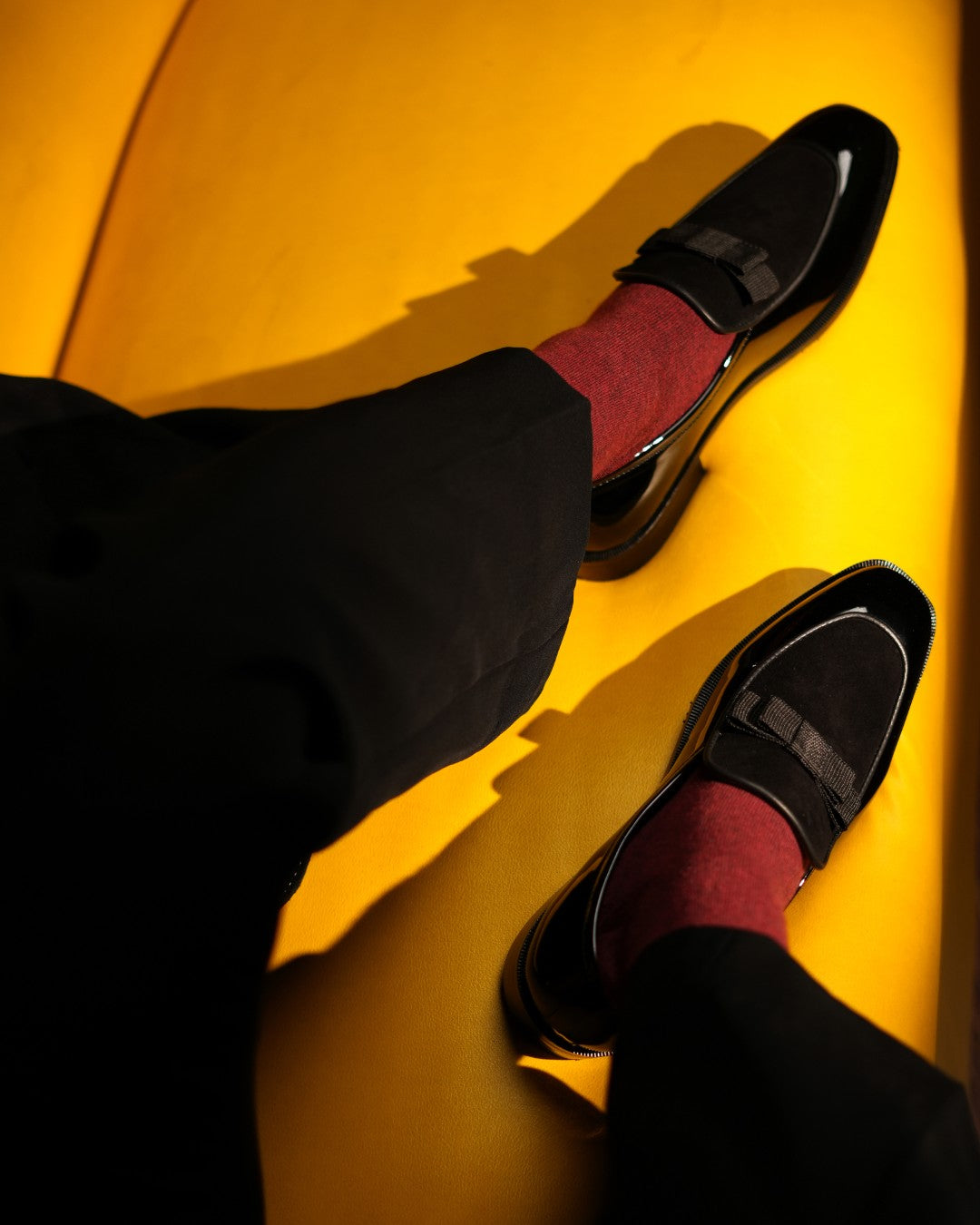 Black Patent & Suede Tux Loafer
