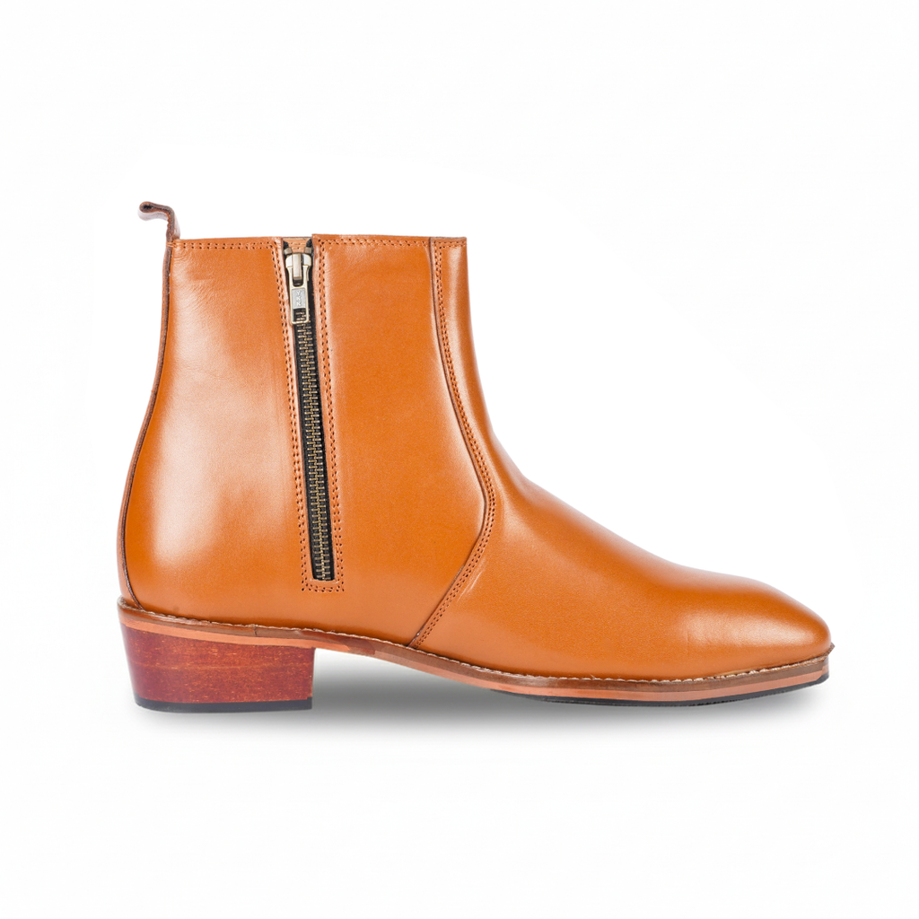 Tan Softy Cuba Boot – Italian Shape, Height-Elevated, Anti-Slip Sole
