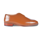 Tan Whole Cut Shoe – Classic Elegance with Toe Punch Detail