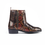 SNAKE FOIL CUBAN BOOTS – Italian Leather & Height Elevation