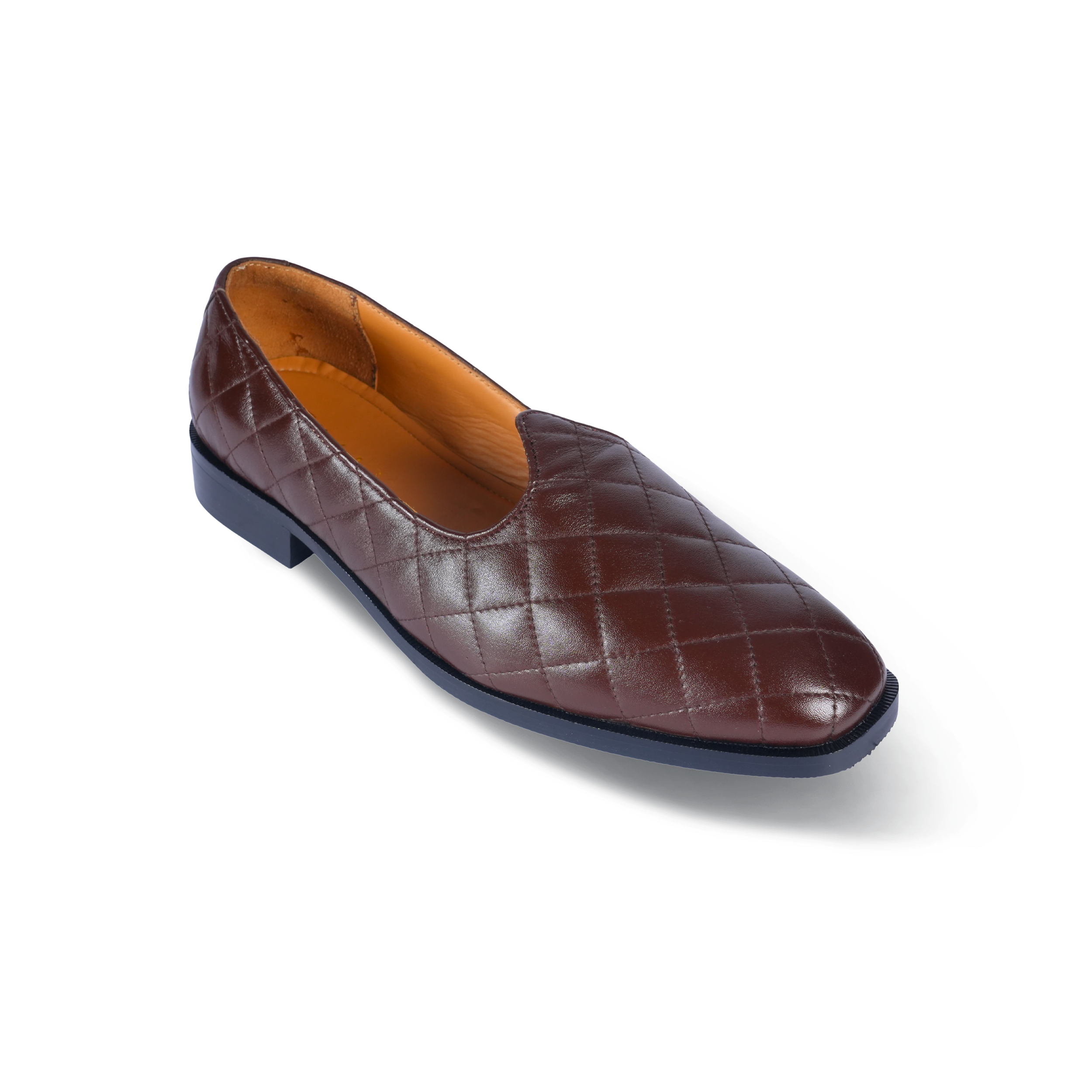 Brown Quilted Jutti – Modern Italian Sheep Leather & Indian Handicraft