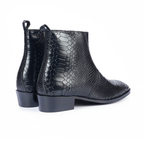 Snake Pattern Leather Boots – Textured Design, Knock Sound Sole & Elevated Comfort