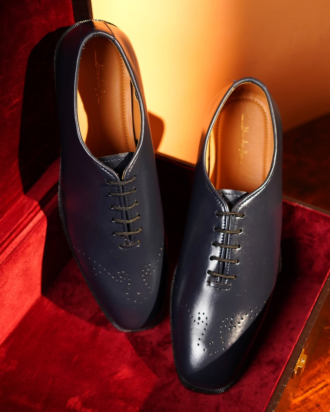 Navy Blue Whole Cut Shoe