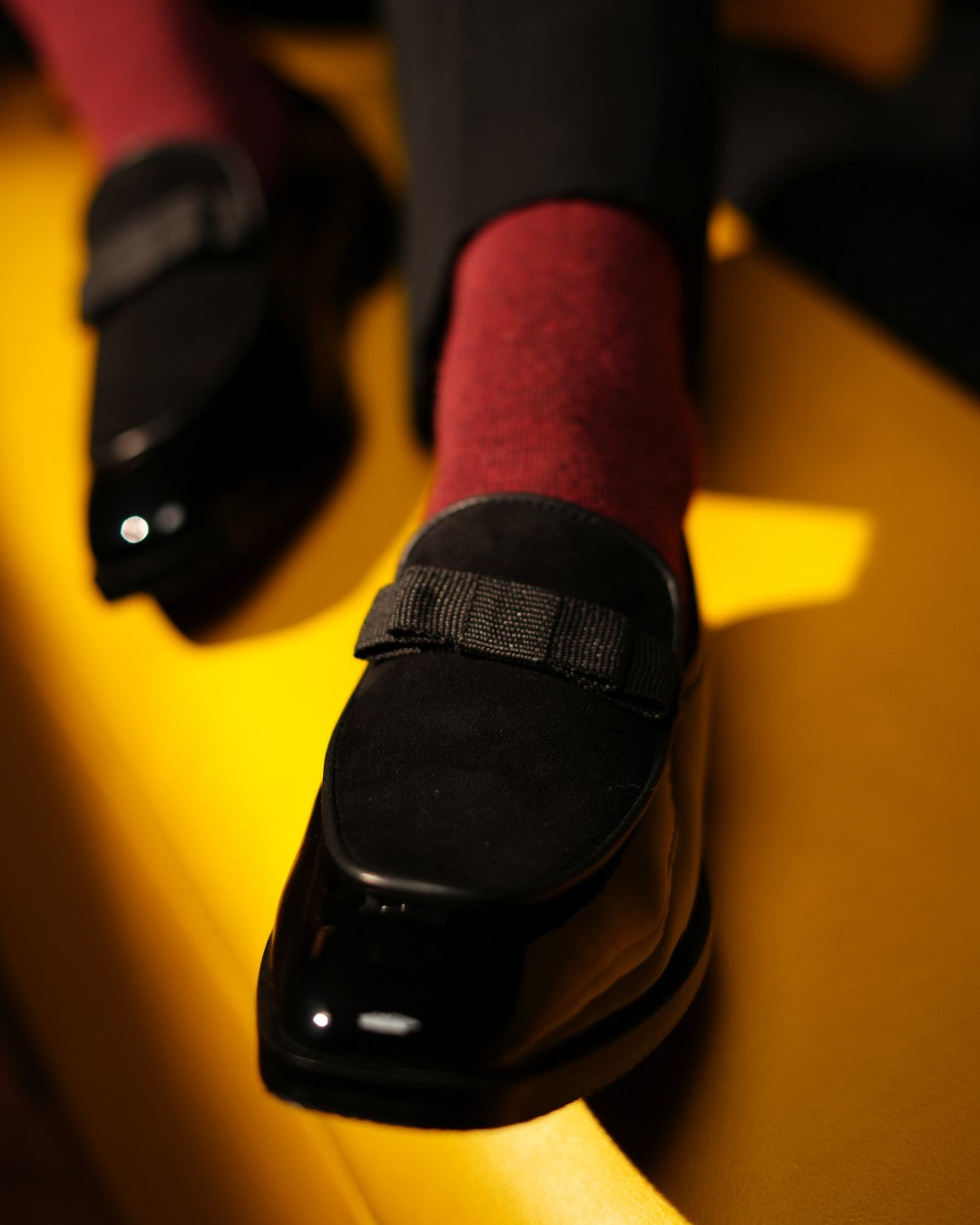 Black Patent & Suede Tux Loafer