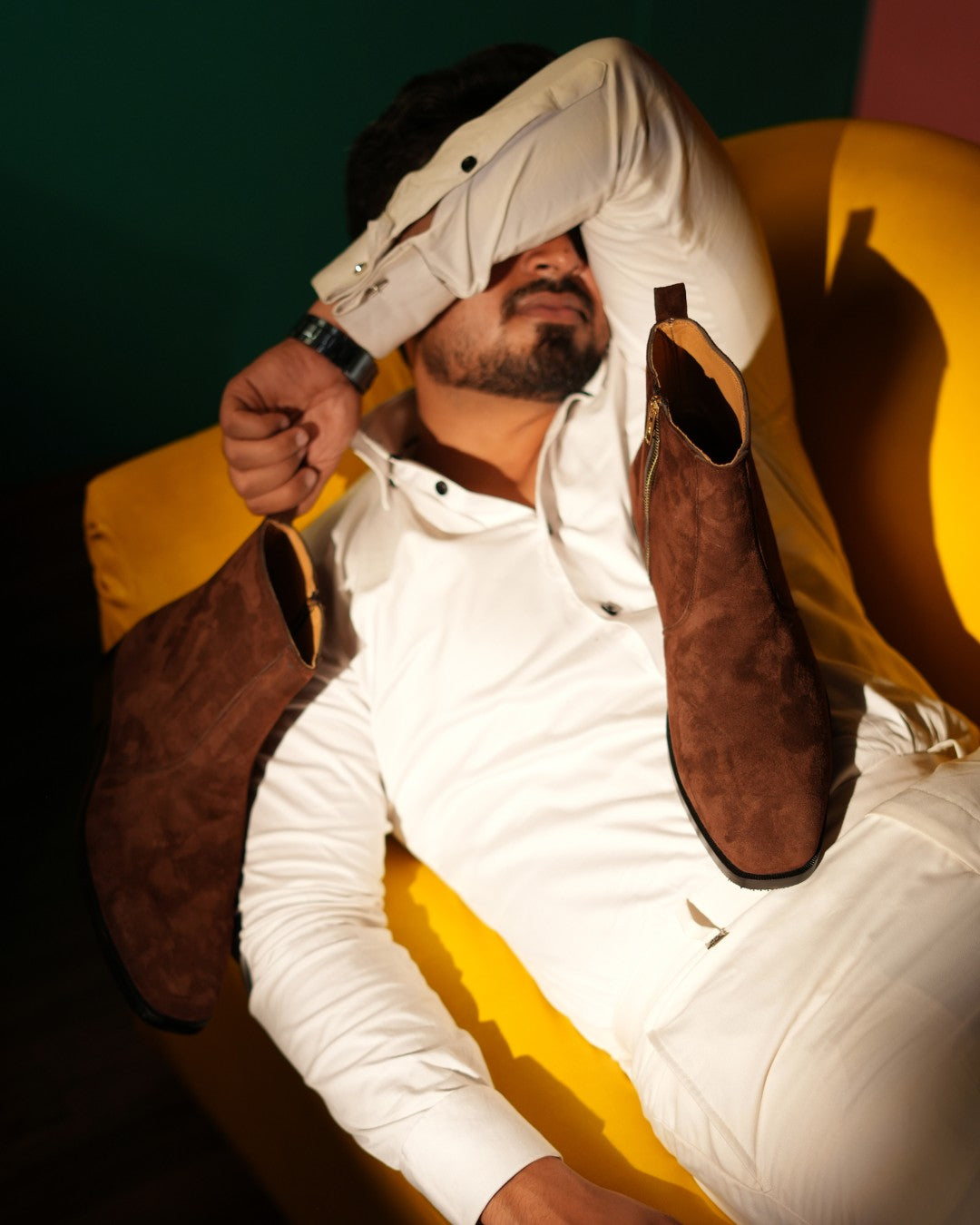 Brown Suede Cuban Boots