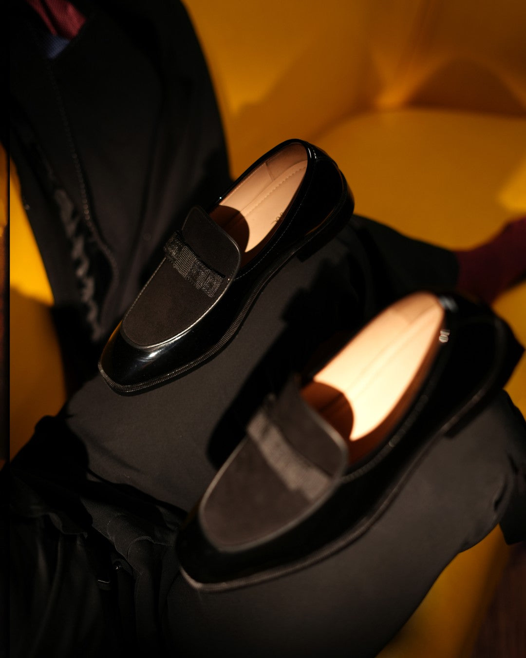 Black Patent & Suede Tux Loafer