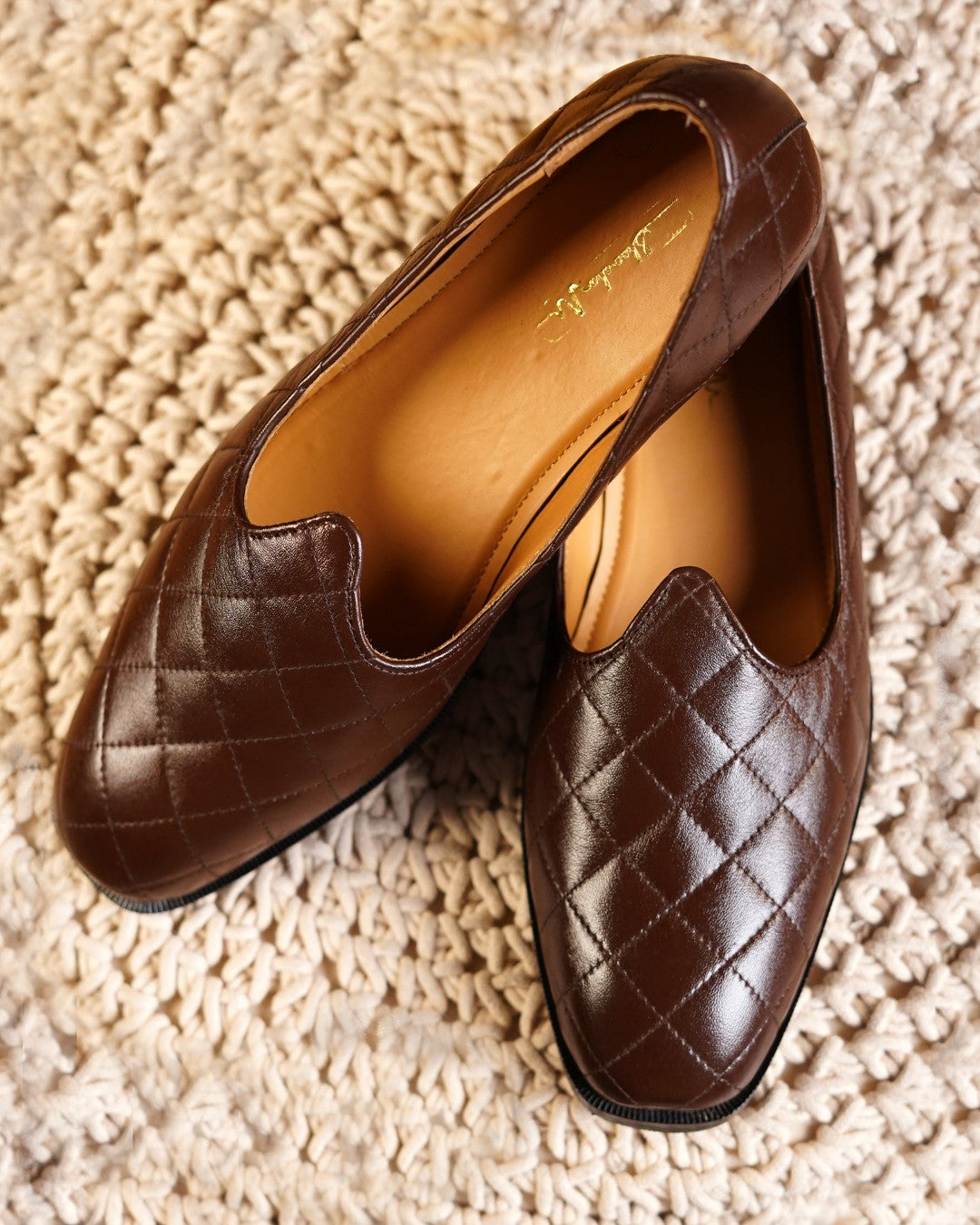 Brown Quilted Jutti