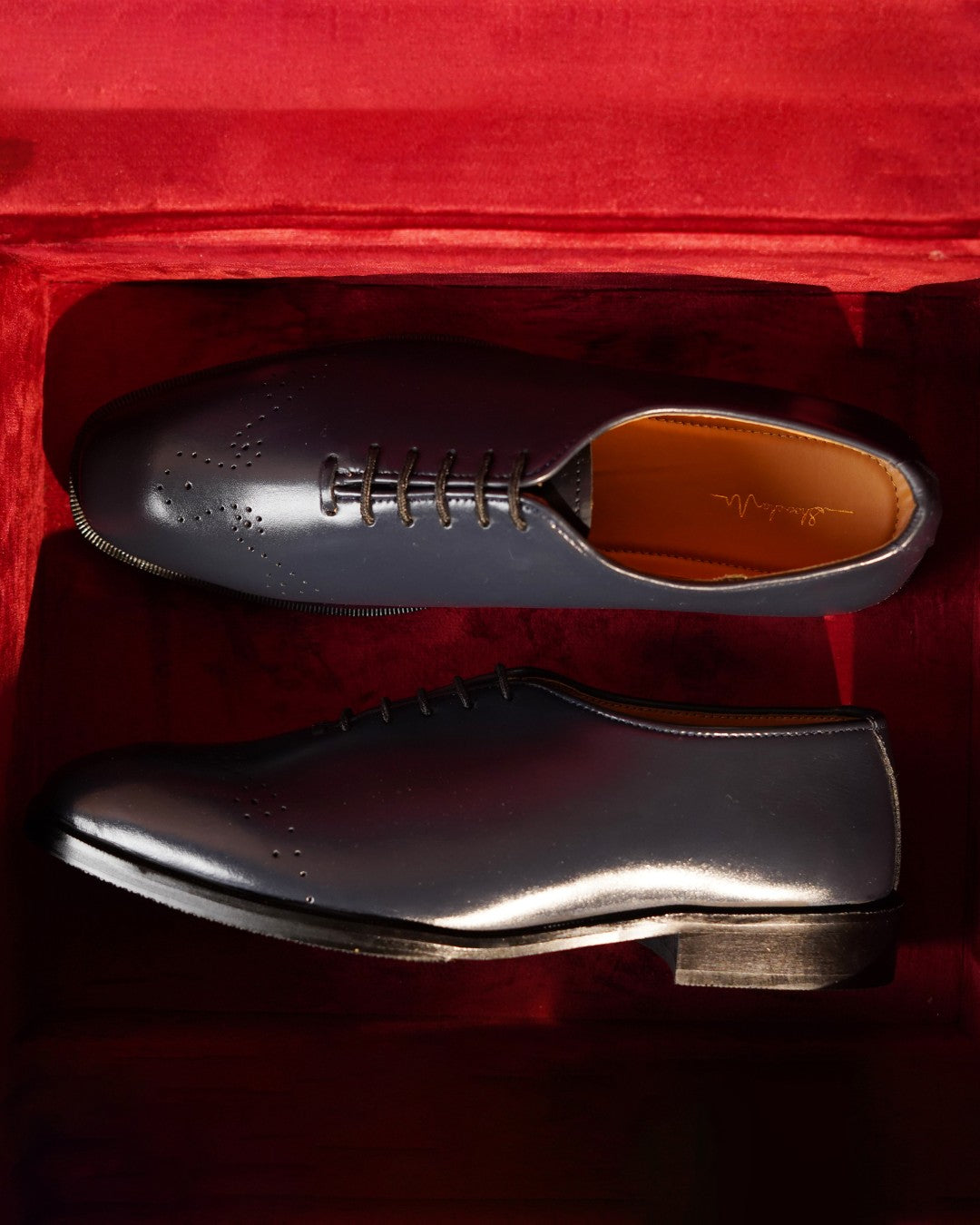 Navy Blue Whole Cut Shoe