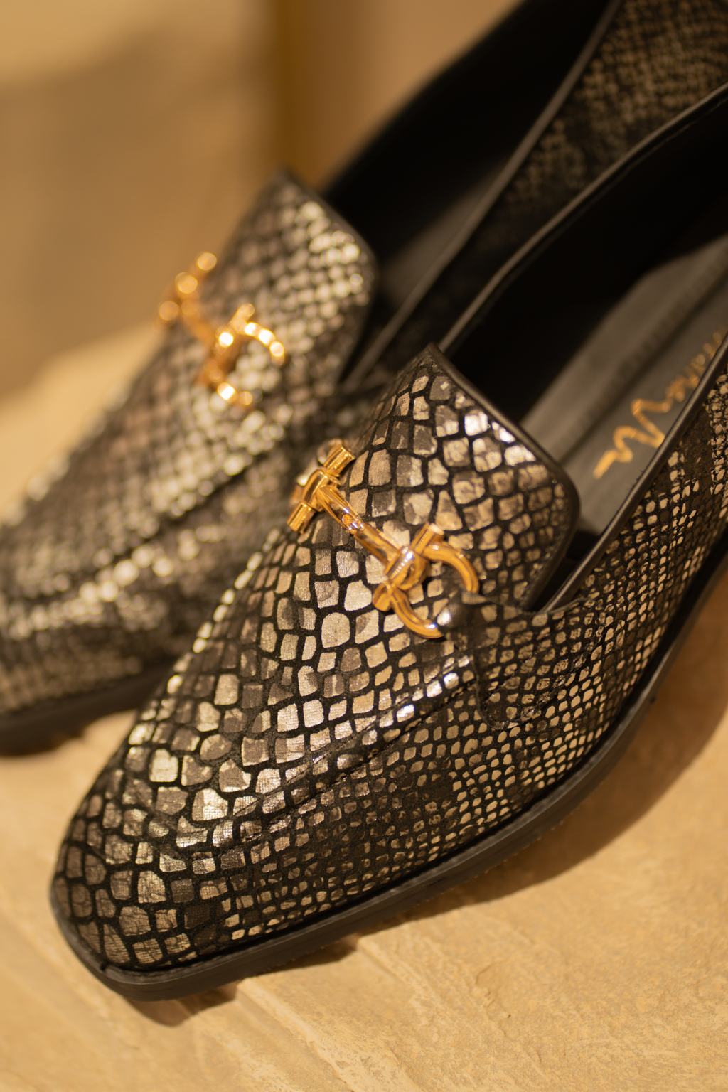 SILVER SNAKE MOCCASINS – Statement Party Wear