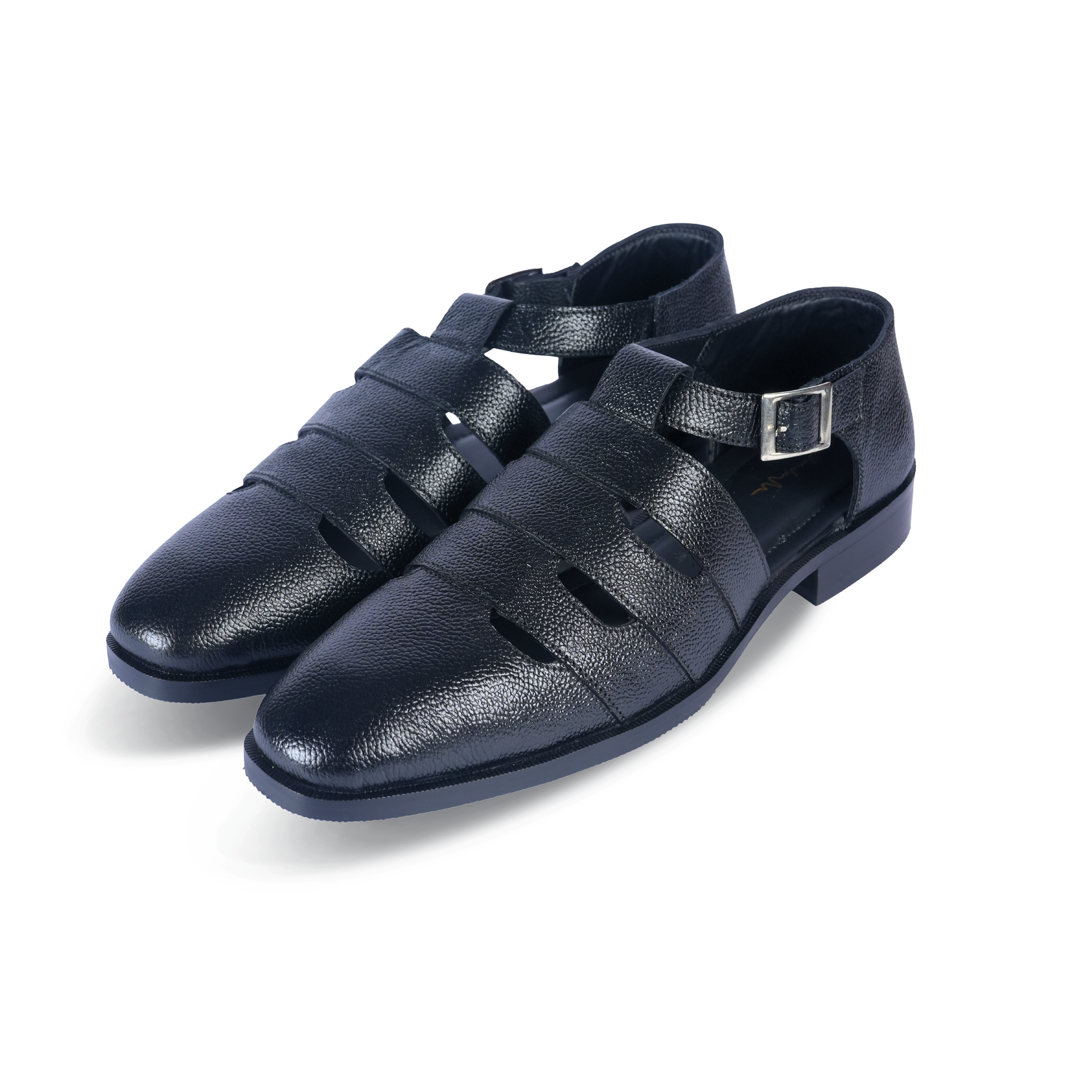 BLACK ITALIAN MILD THREE CUT SANDALS – Nawabi Design & Italian T Shape
